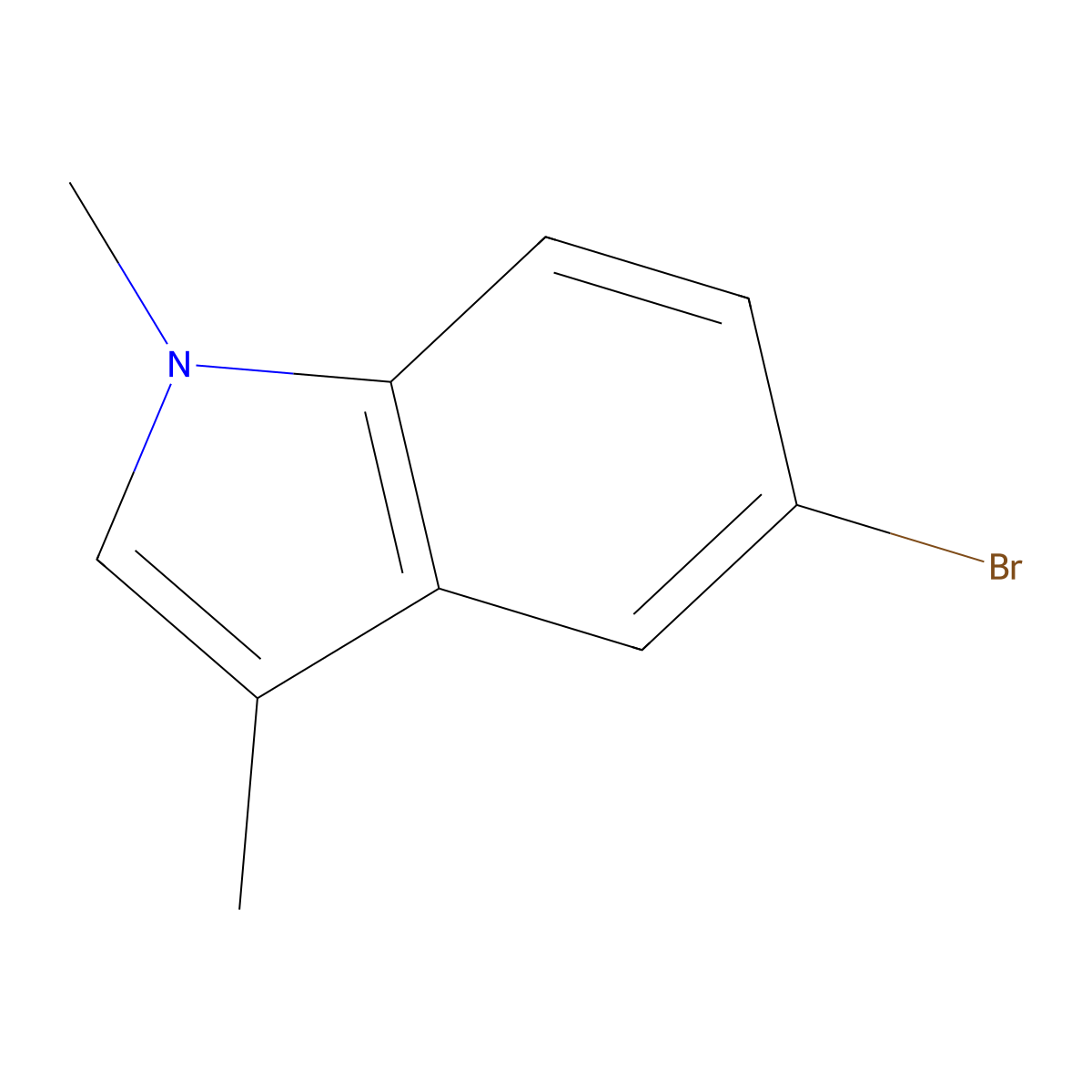 5-Bromo-1,3-dimethyl-1H-indole molecular structure, CAS 10075-49-7