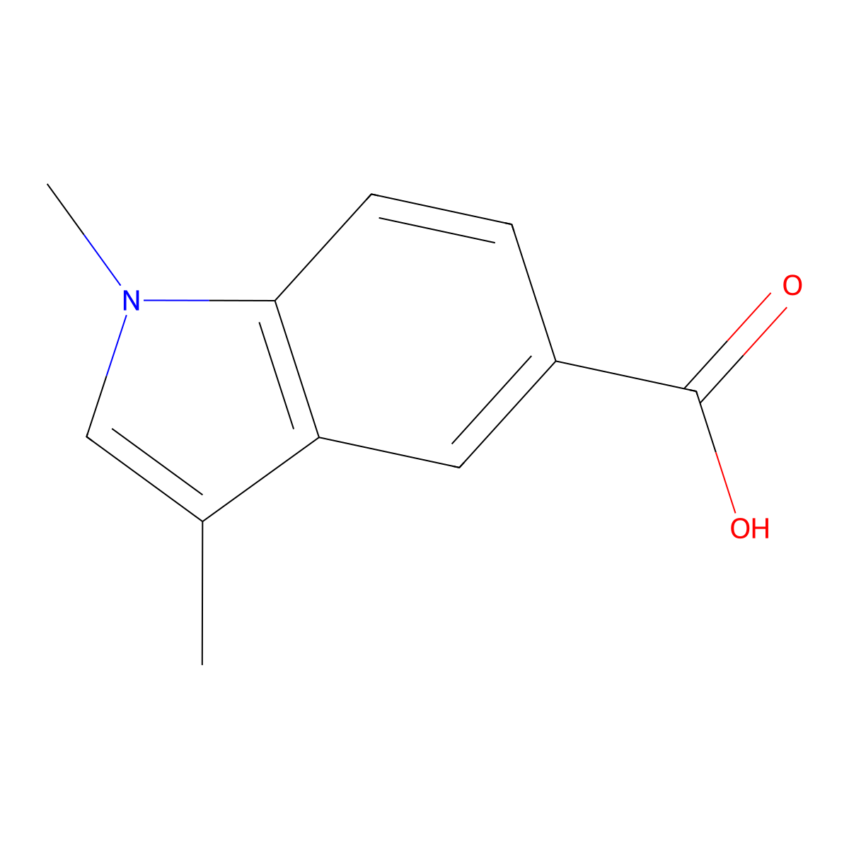 1,3-Dimethyl-indole-5-carboxylic acid molecular structure, CAS 10075-54-4