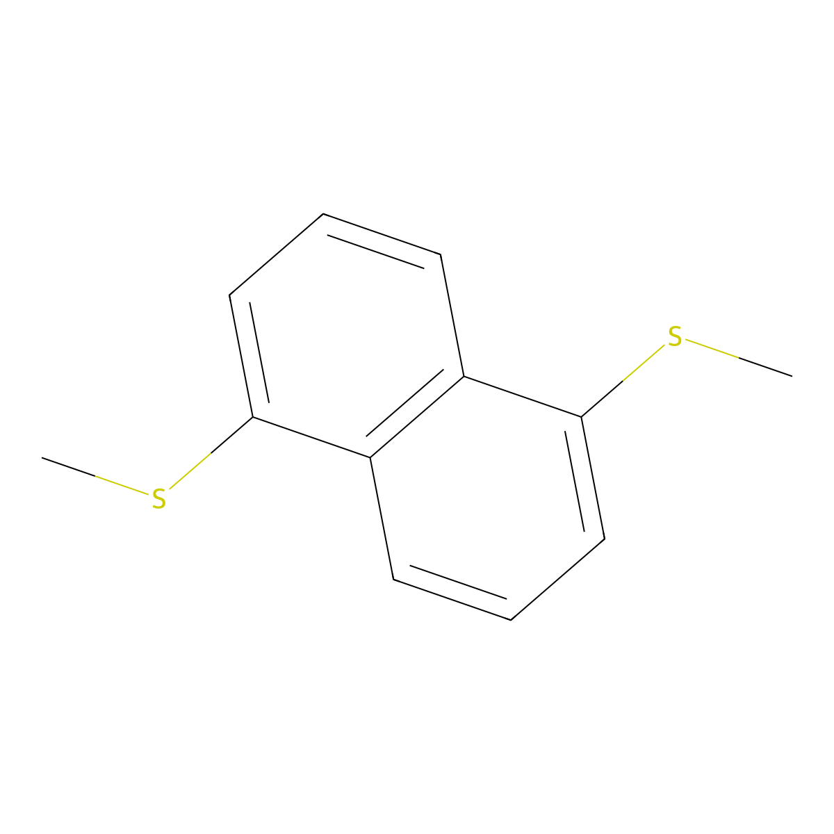 Naphthalene, 1,5-bis(methylthio)- molecular structure, CAS 10075-74-8