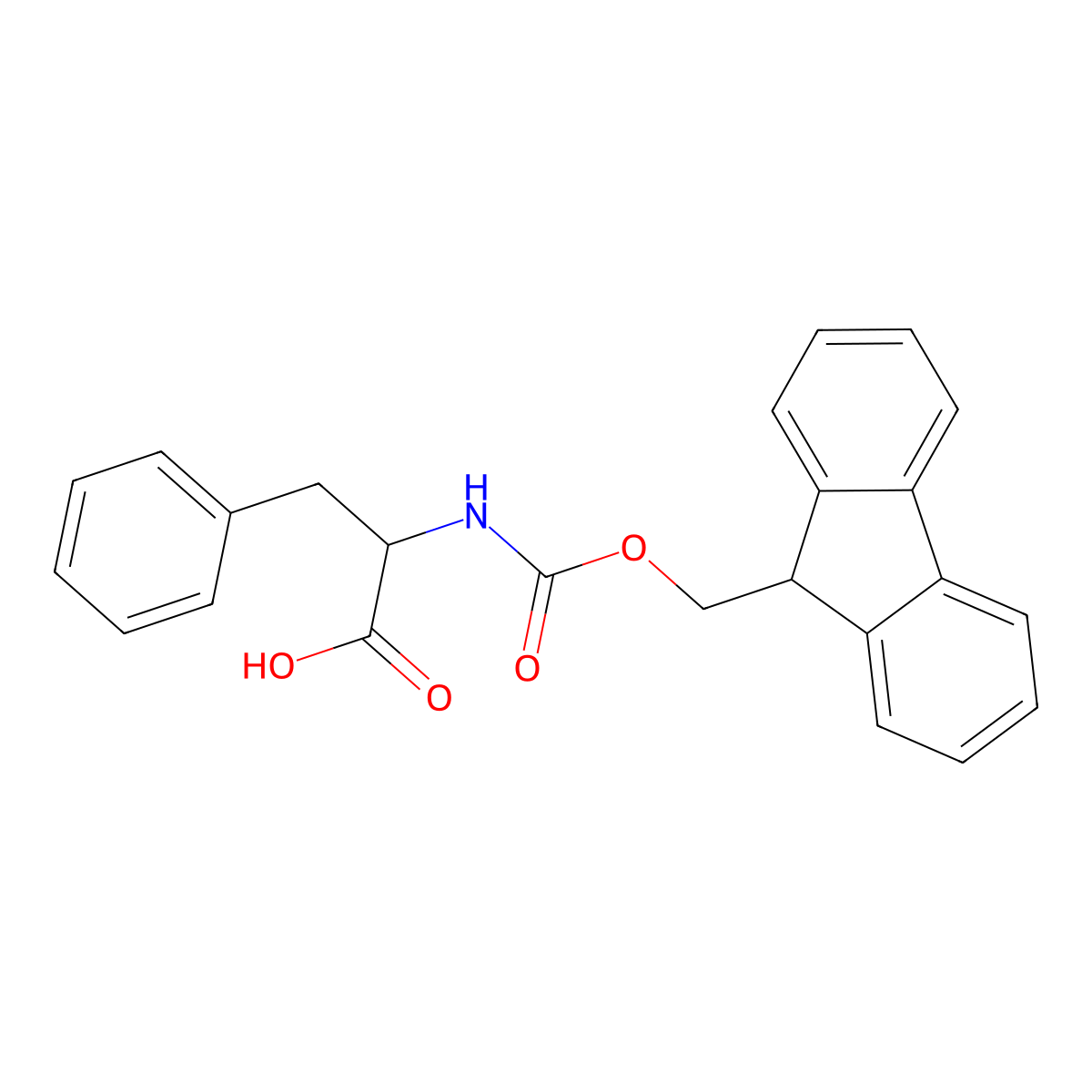 N-[(9H-fluoren-9-ylmethoxy)carbonyl]-3-phenyl-L-alanine molecular structure, CAS 100750-05-8