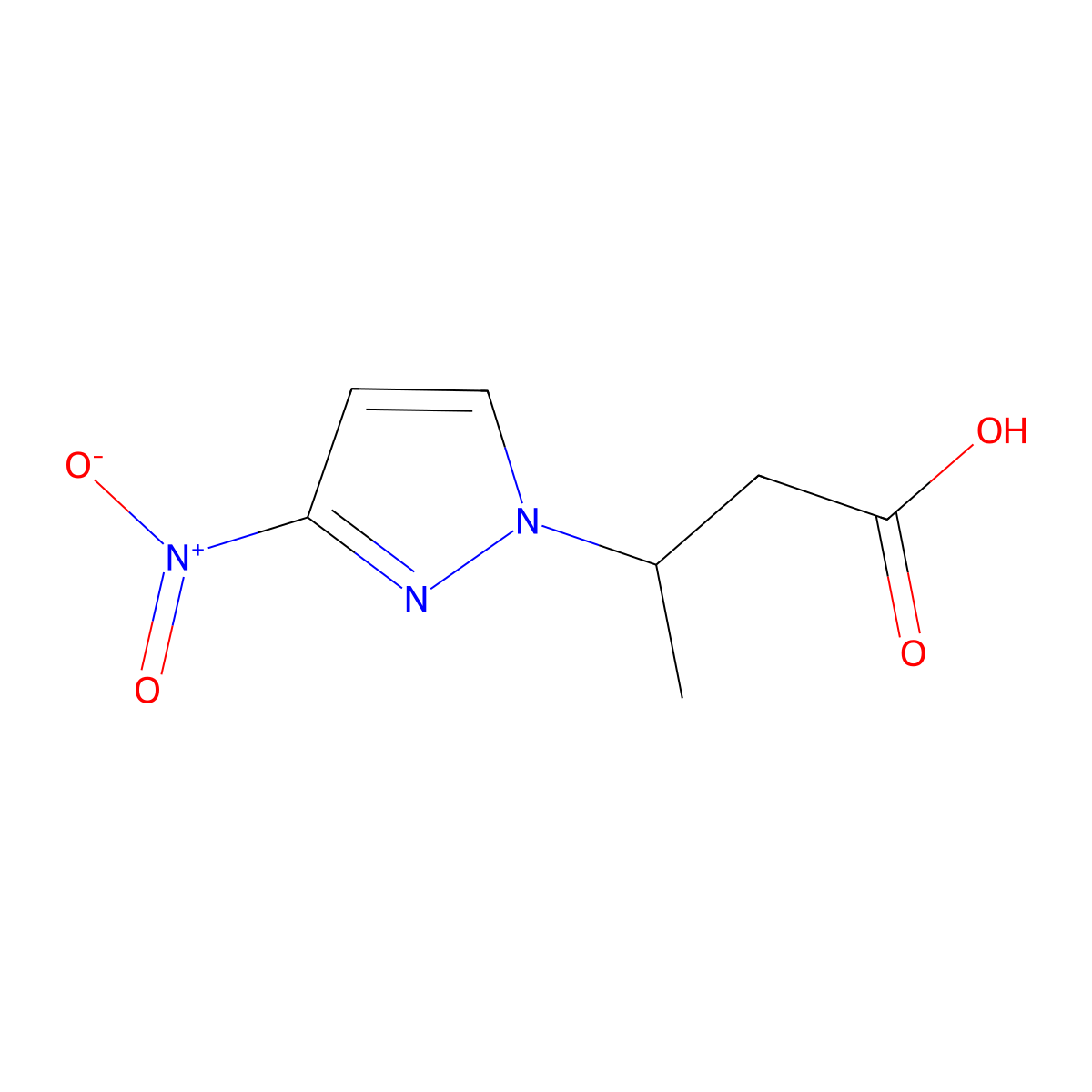 3-(3-Nitro-1H-pyrazol-1-yl)butanoic acid molecular structure, CAS 1007500-10-8