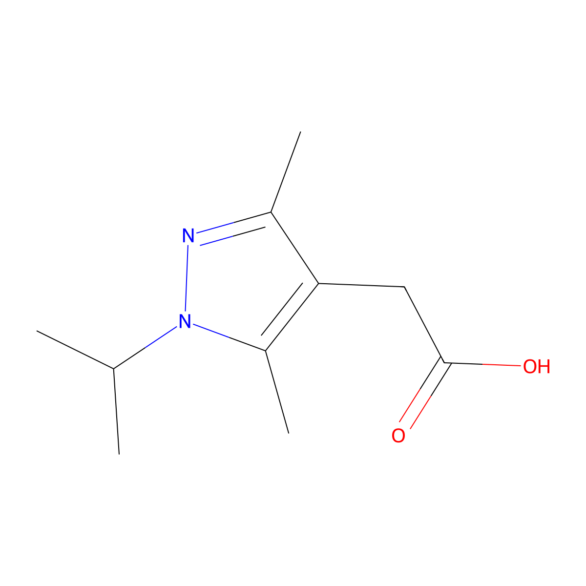 2-(3,5-dimethyl-1-(propan-2-yl)-1H-pyrazol-4-yl)acetic acid molecular structure, CAS 1007502-38-6