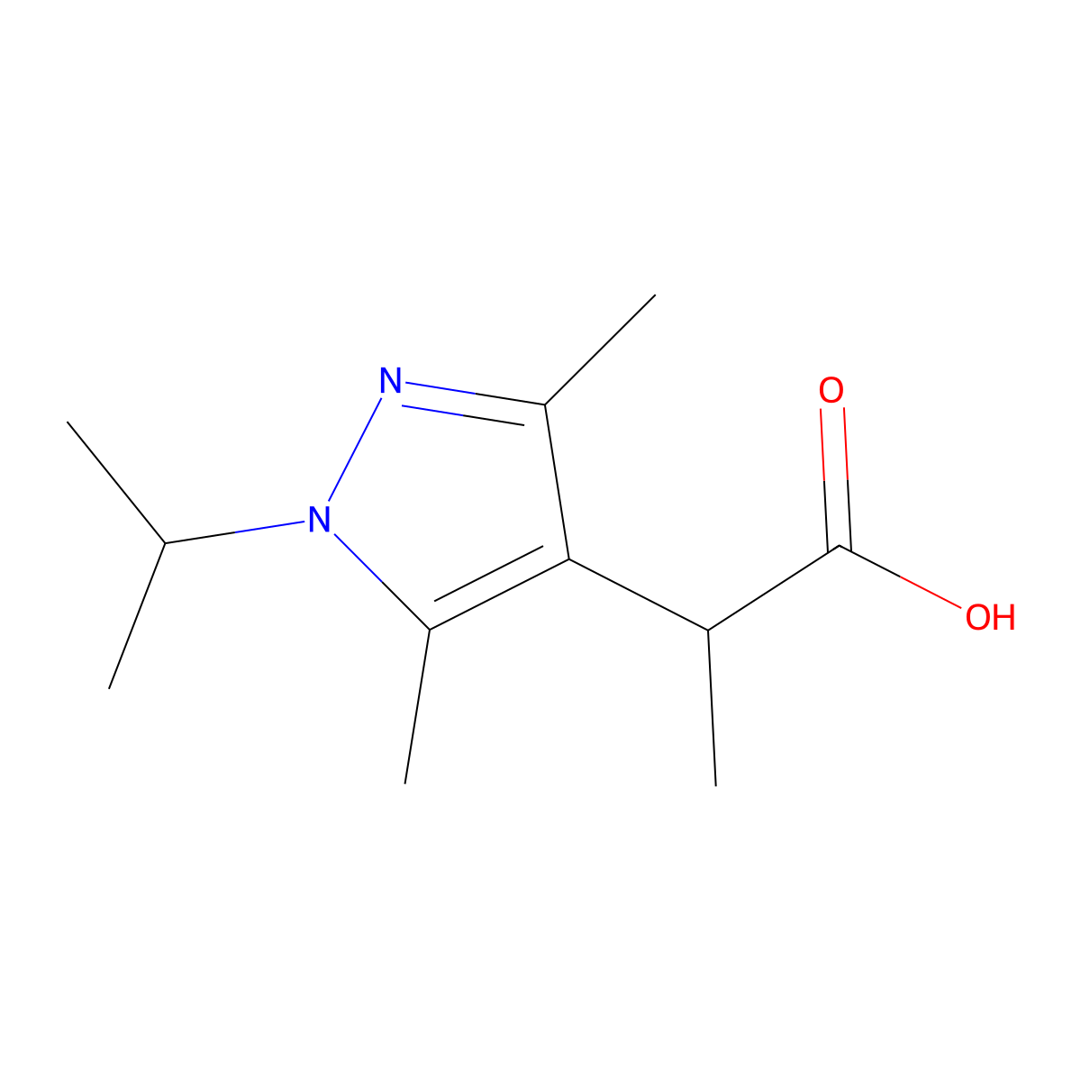 2-(1-Isopropyl-3,5-dimethyl-1h-pyrazol-4-yl)propanoic acid molecular structure, CAS 1007502-42-2