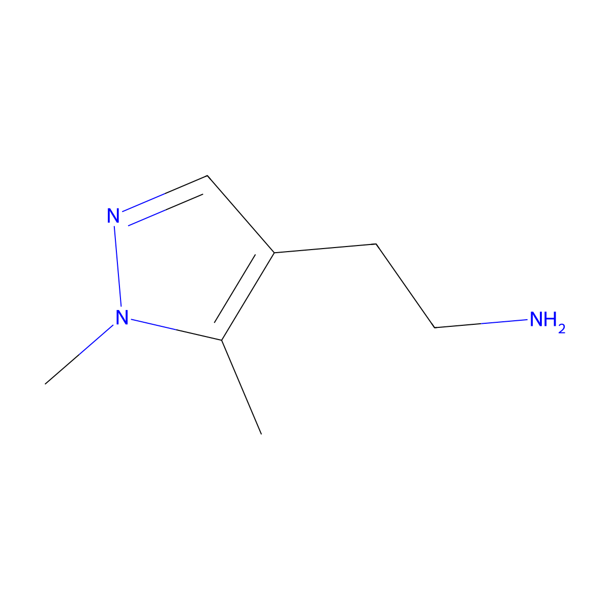 2-(1,5-dimethyl-1H-pyrazol-4-yl)ethan-1-amine molecular structure, CAS 1007502-55-7