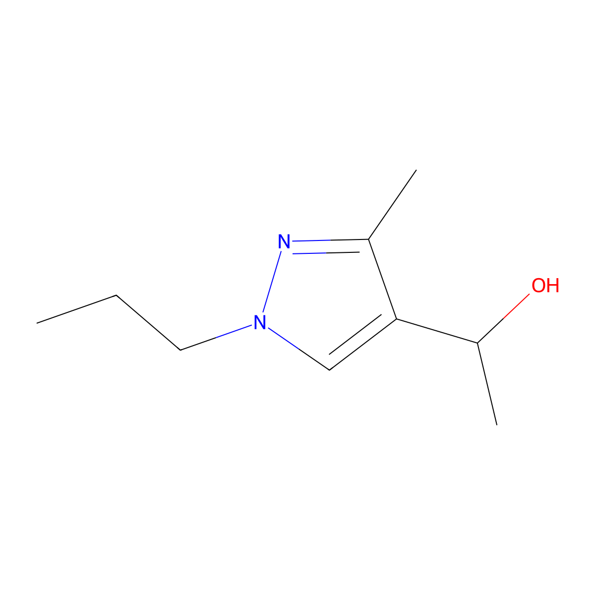 1-(3-methyl-1-propyl-1H-pyrazol-4-yl)ethanol molecular structure, CAS 1007504-31-5