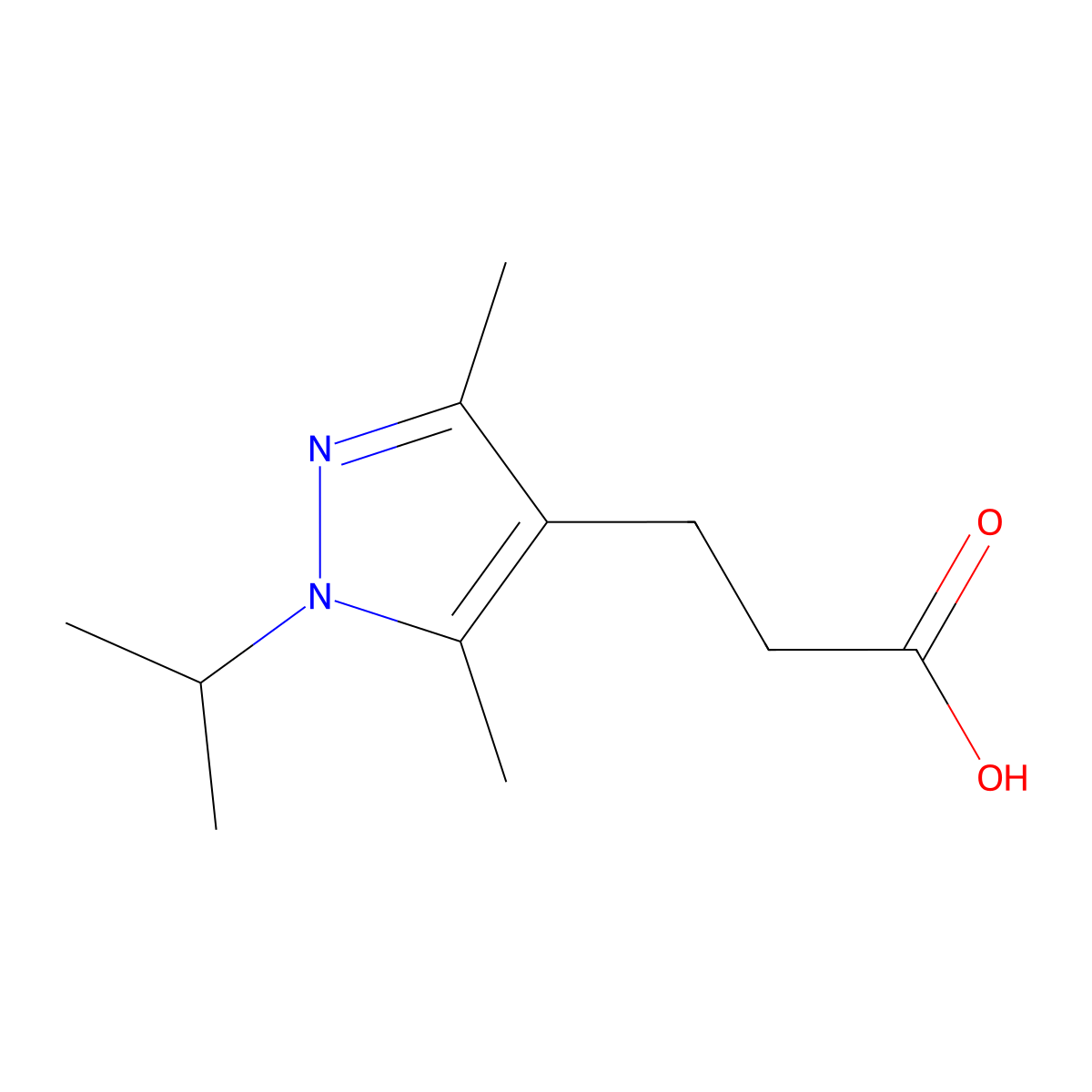 3-(1-Isopropyl-3,5-dimethyl-1h-pyrazol-4-yl)propanoic acid molecular structure, CAS 1007505-48-7