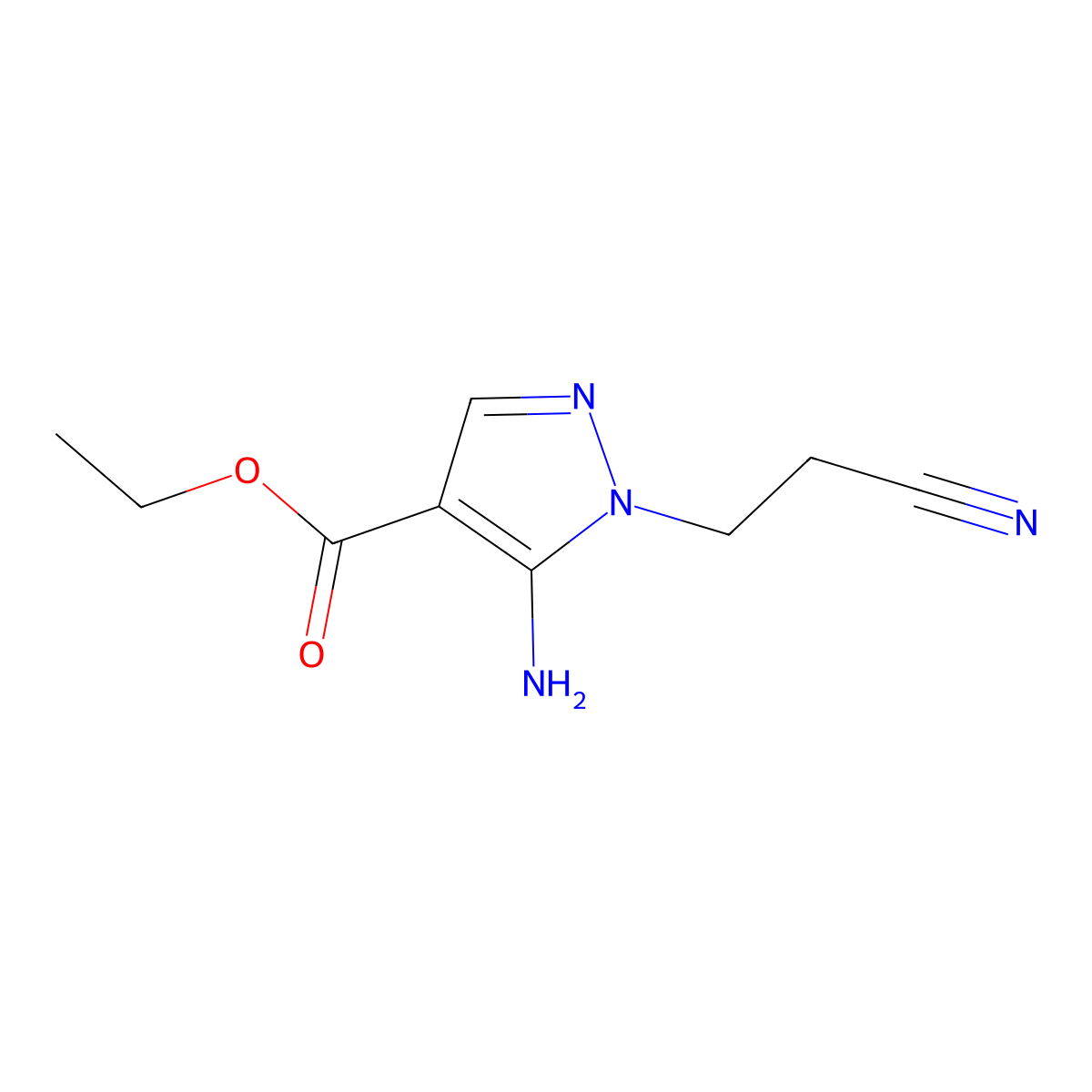 ethyl 5-amino-1-(2-cyanoethyl)-1H-pyrazole-4-carboxylate molecular structure, CAS 1007513-67-8
