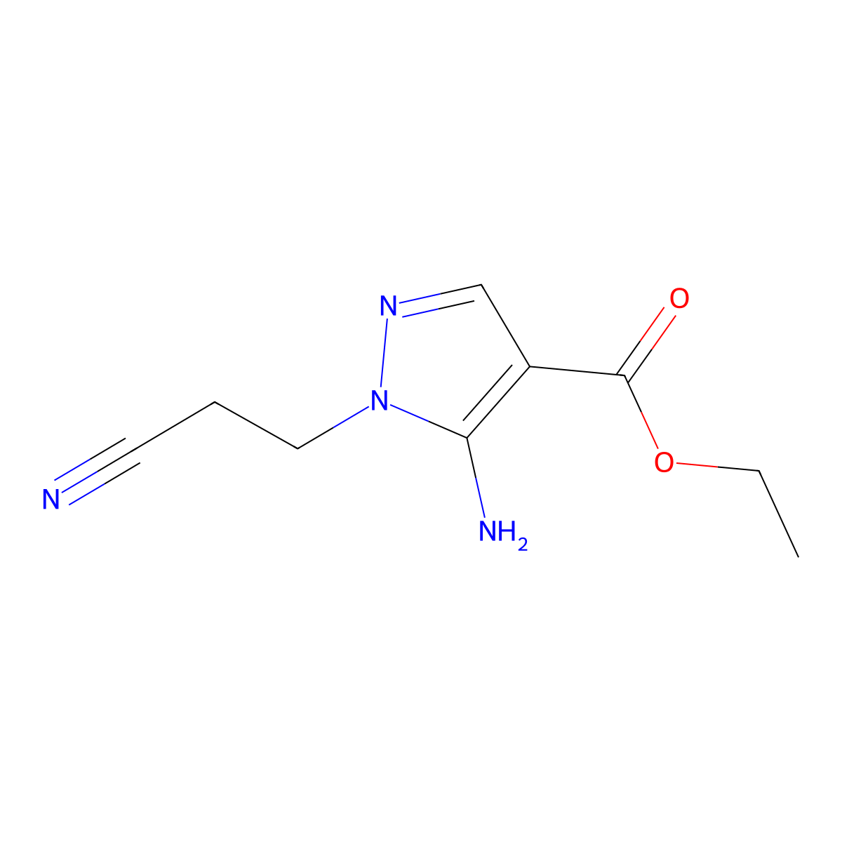 ethyl 5-amino-1-(2-cyanoethyl)-1H-pyrazole-4-carboxylate molecular structure, CAS 1007513-67-8