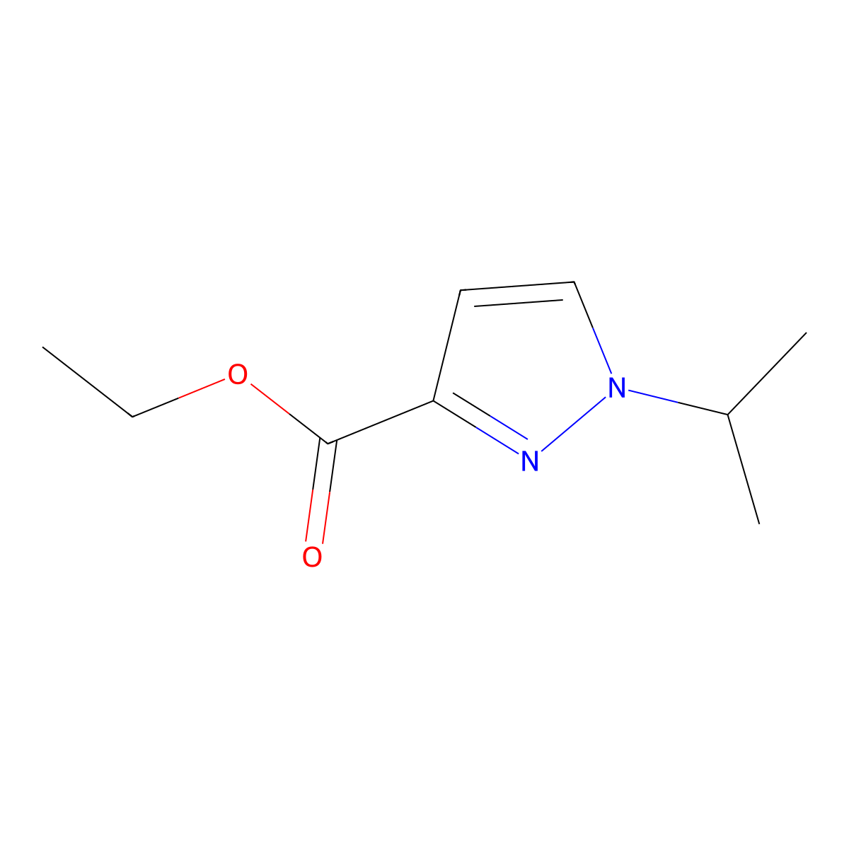 ethyl 1-isopropyl-1H-pyrazole-3-carboxylate molecular structure, CAS 1007514-99-9
