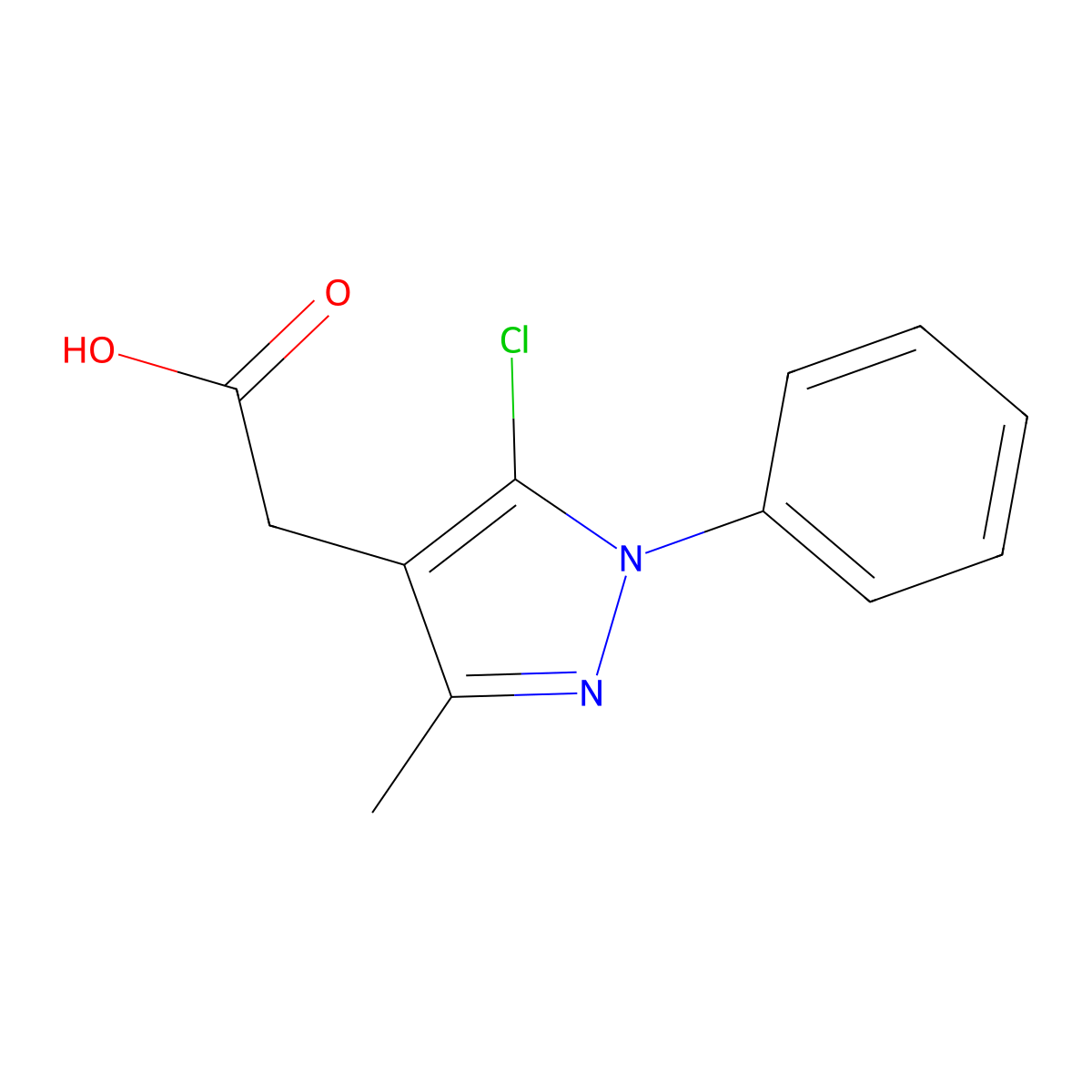 2-(5-Chloro-3-methyl-1-phenyl-1H-pyrazol-4-yl)acetic acid molecular structure, CAS 1007515-51-6