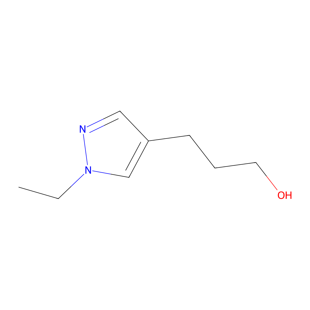 3-(1-Ethyl-1H-pyrazol-4-yl)propan-1-ol molecular structure, CAS 1007516-30-4