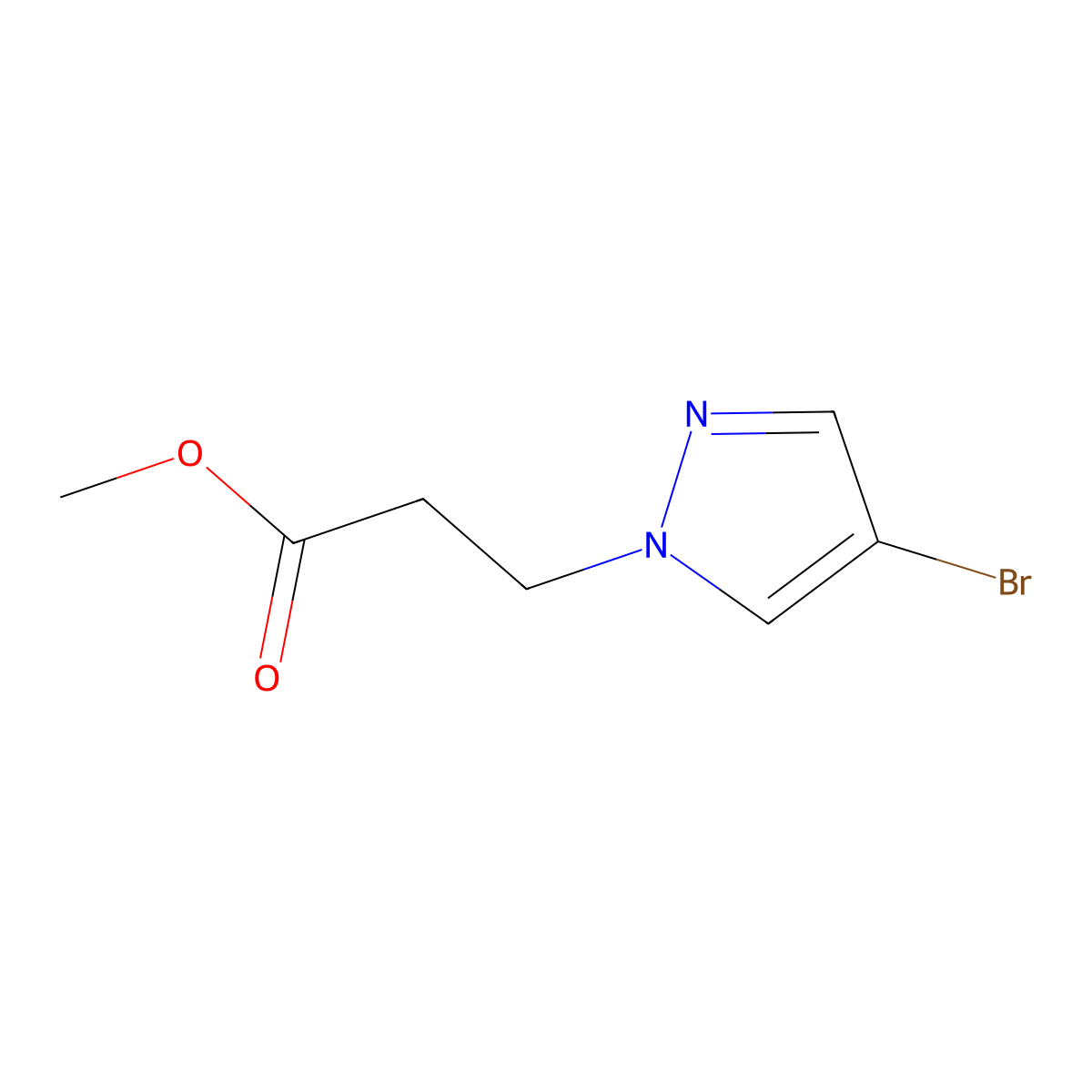 methyl 3-(4-bromo-1H-pyrazol-1-yl)propanoate molecular structure, CAS 1007517-46-5