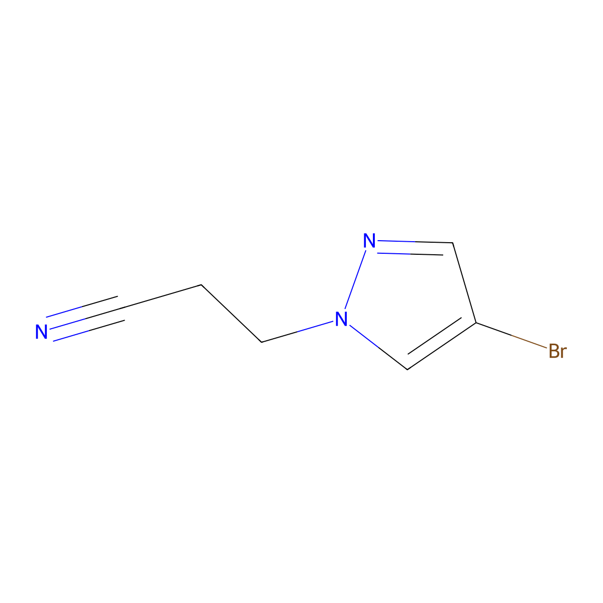 3-(4-Bromo-1H-pyrazol-1-yl)propanenitrile molecular structure, CAS 1007518-24-2