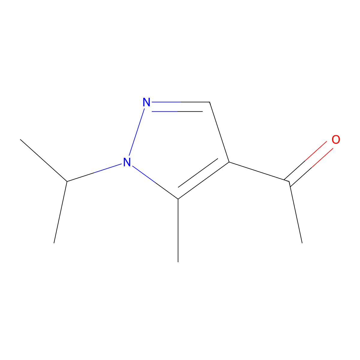 1-[5-methyl-1-(propan-2-yl)-1H-pyrazol-4-yl]ethan-1-one molecular structure, CAS 1007518-34-4
