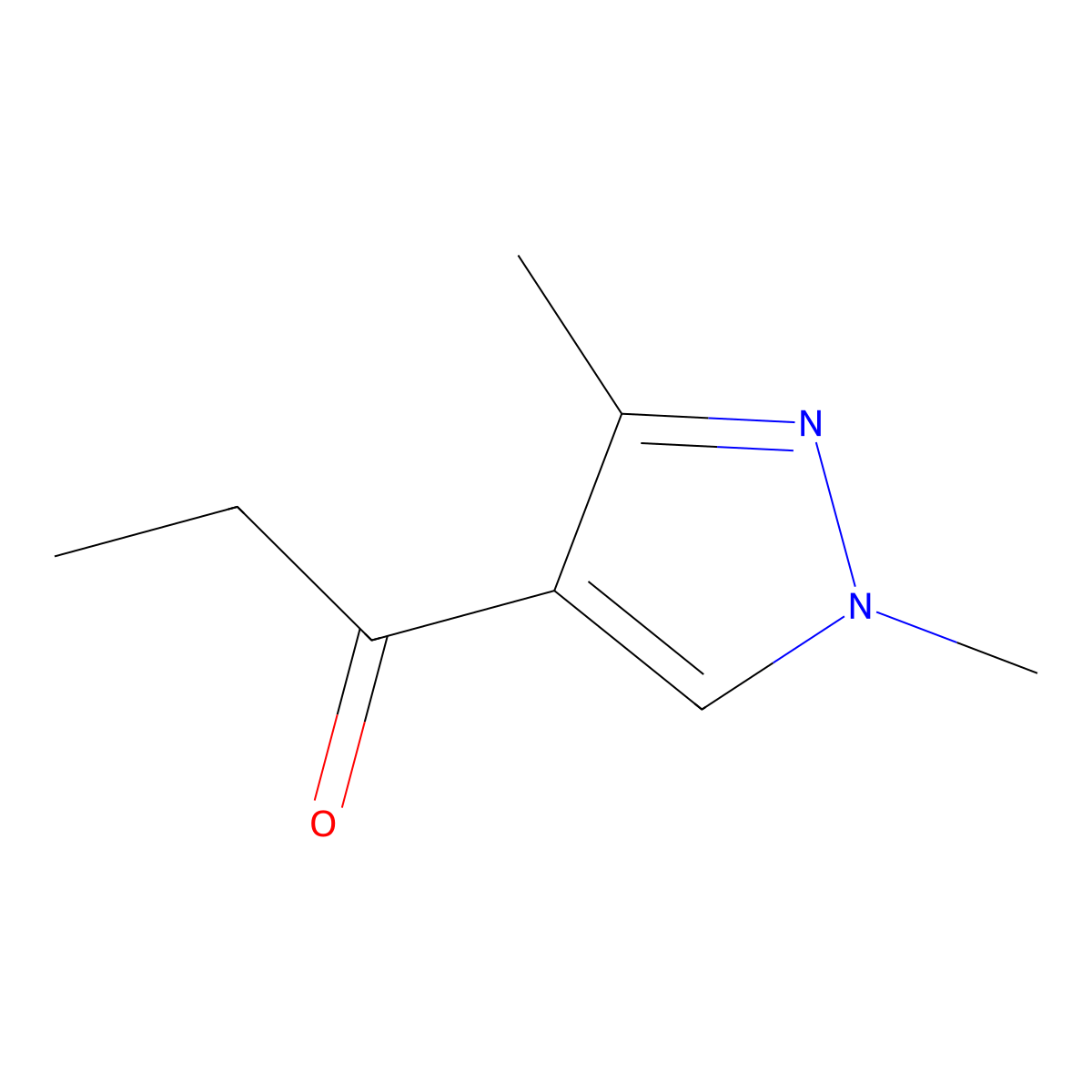 1-(1,3-dimethyl-1H-pyrazol-4-yl)propan-1-one molecular structure, CAS 1007518-57-1