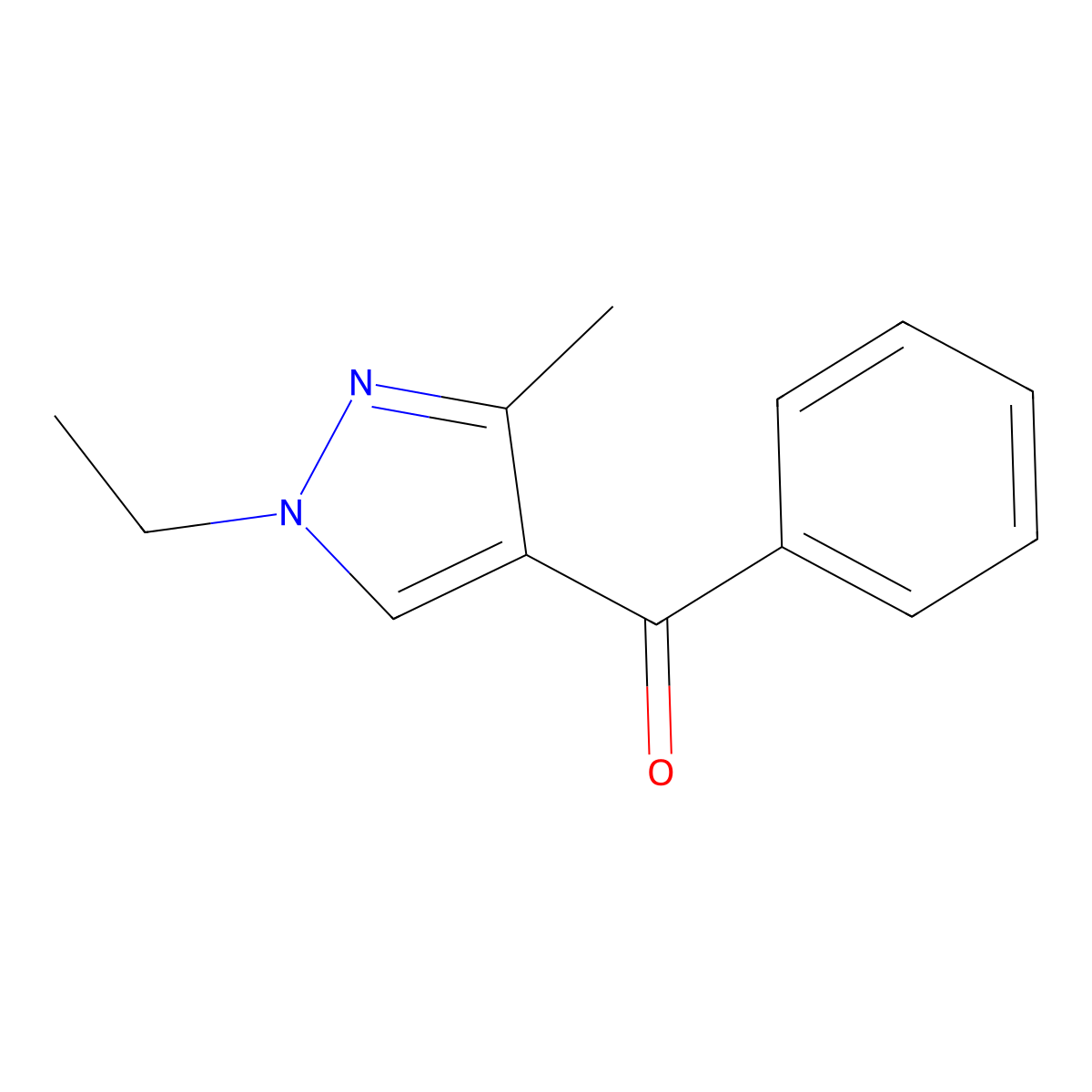 (1-ethyl-3-methyl-1H-pyrazol-4-yl)(phenyl)methanone molecular structure, CAS 1007519-47-2