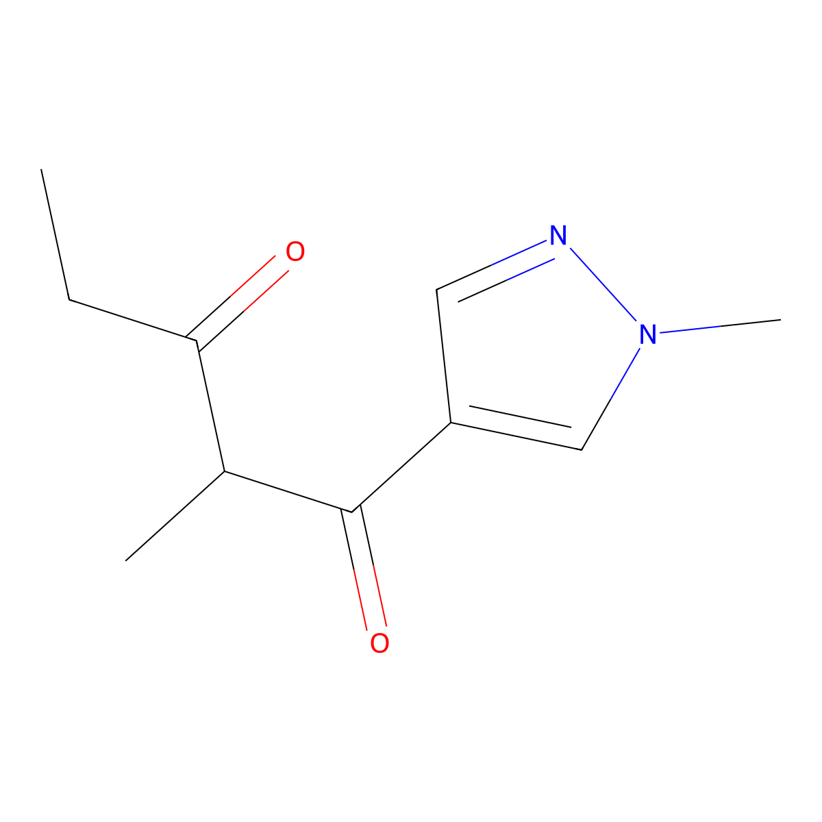 2-Methyl-1-(1-methyl-1H-pyrazol-4-yl)pentane-1,3-dione molecular structure, CAS 1007519-59-6