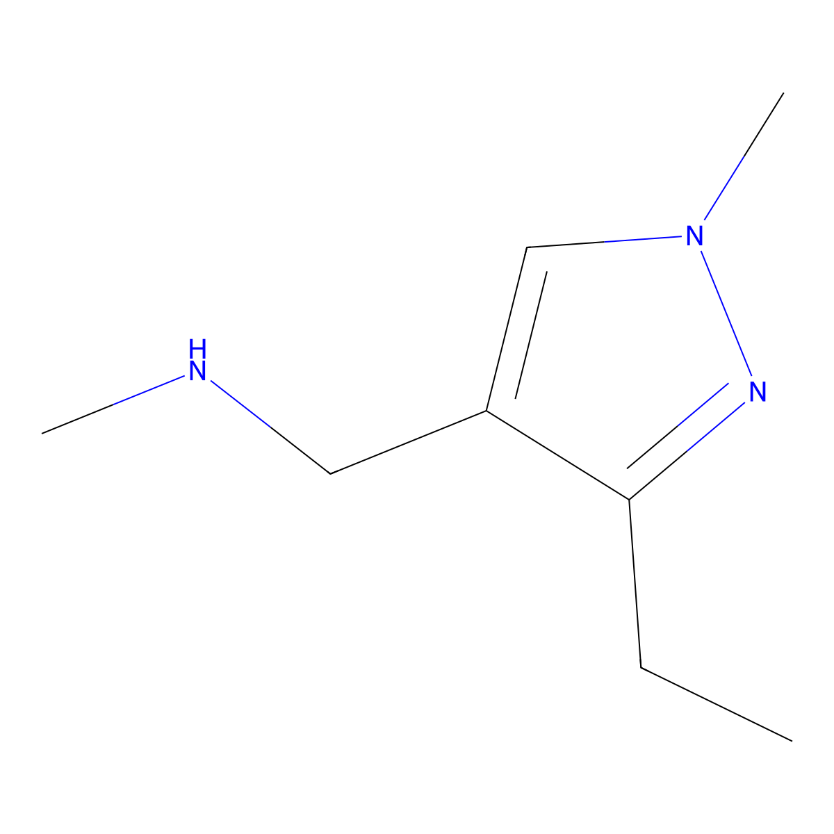 [(3-ethyl-1-methyl-1H-pyrazol-4-yl)methyl](methyl)amine molecular structure, CAS 1007519-70-1