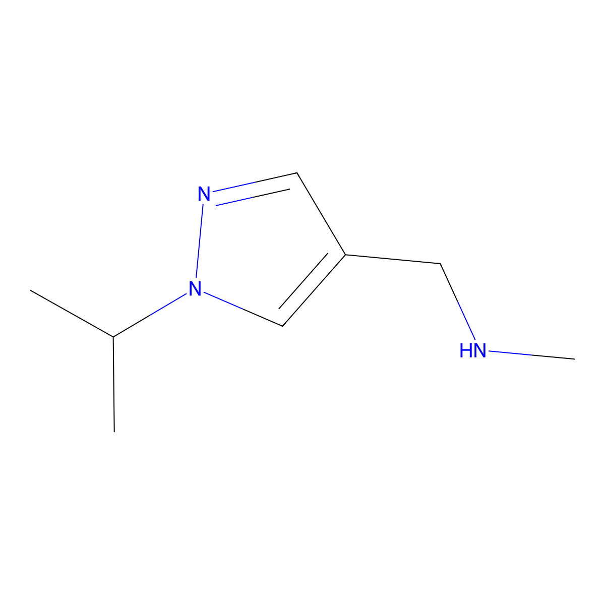 methyl({[1-(propan-2-yl)-1H-pyrazol-4-yl]methyl})amine molecular structure, CAS 1007520-01-5