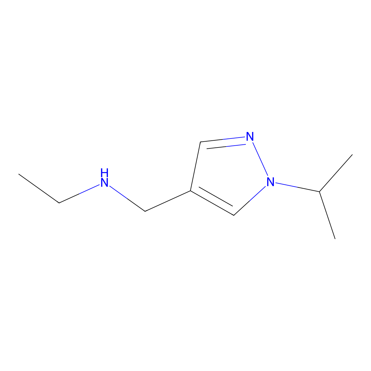 N-((1-Isopropyl-1H-pyrazol-4-yl)methyl)ethanamine molecular structure, CAS 1007520-65-1