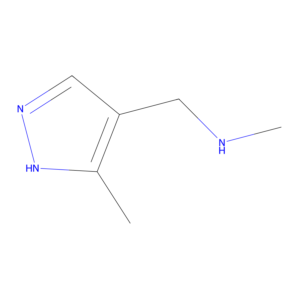 N-Methyl-N-[(3-methyl-1H-pyrazol-4-yl)methyl]amine molecular structure, CAS 1007521-02-9