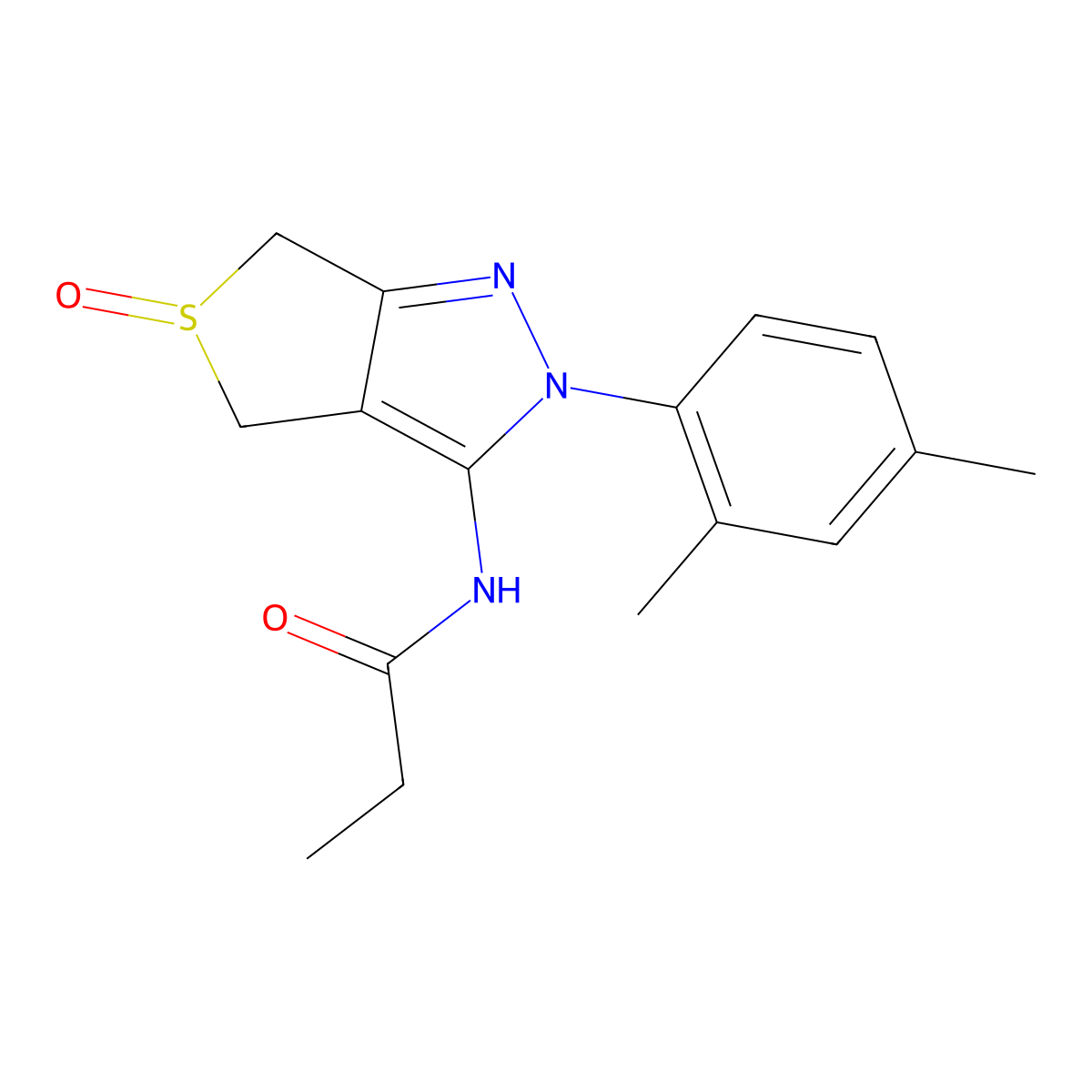N-[2-(2,4-dimethylphenyl)-5-oxo-4,6-dihydrothieno[3,4-c]pyrazol-3-yl]propanamide molecular structure, CAS 1007529-73-8