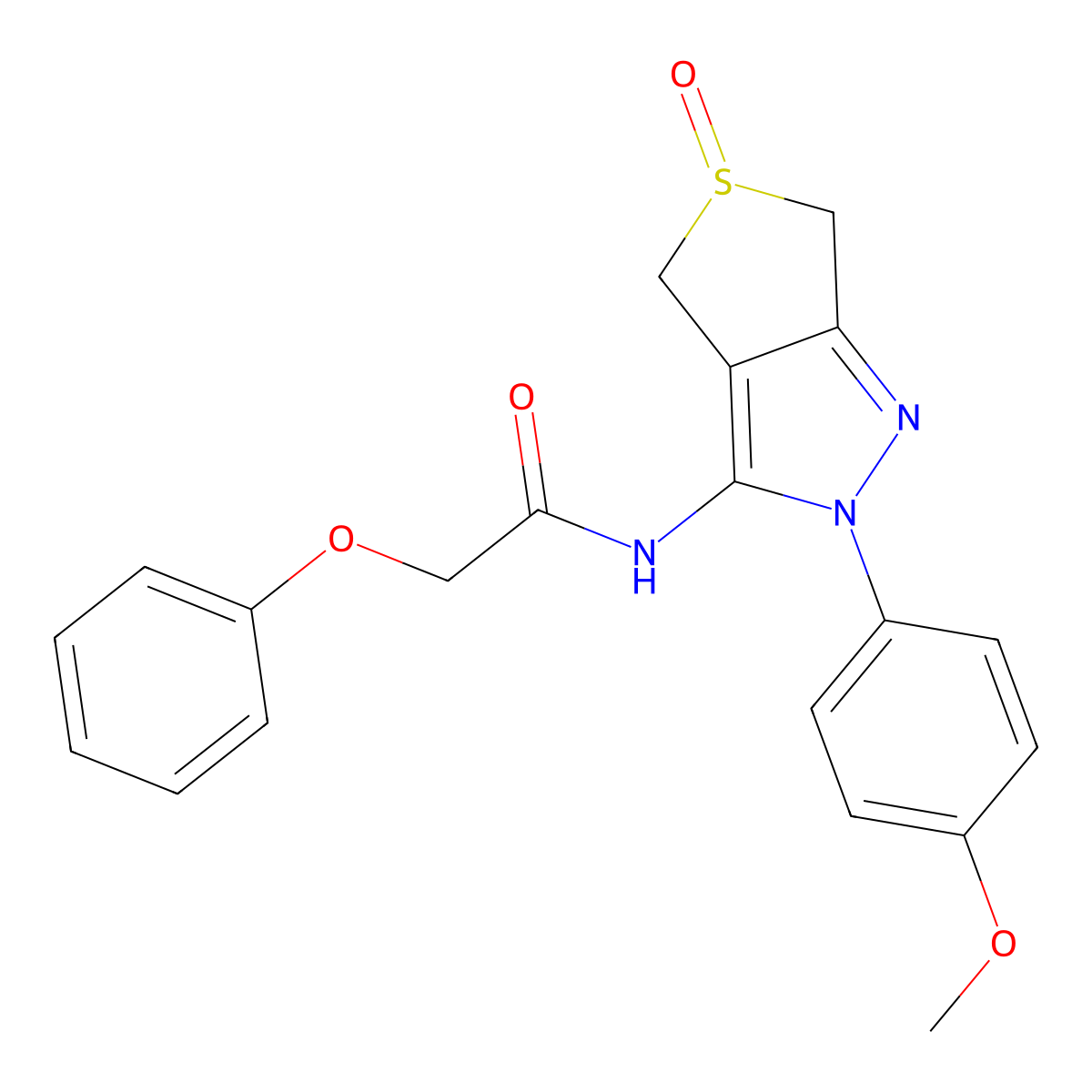 N-(2-(4-methoxyphenyl)-5-oxido-4,6-dihydro-2H-thieno[3,4-c]pyrazol-3-yl)-2-phenoxyacetamide molecular structure, CAS 1007530-14-4