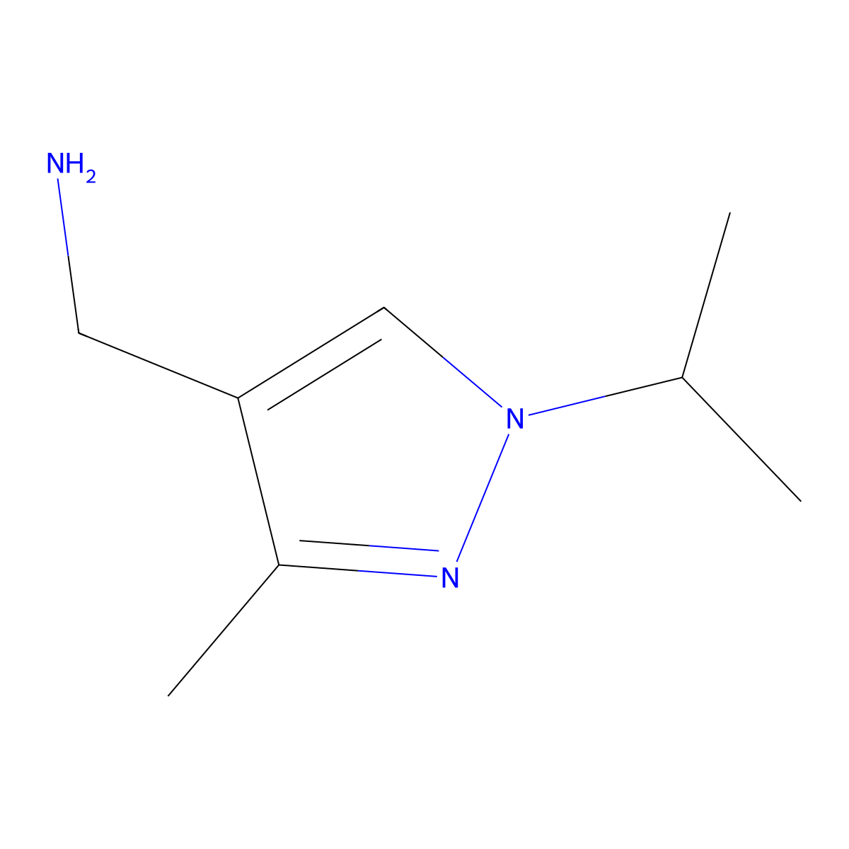 C-(1-Isopropyl-3-methyl-1H-pyrazol-4-YL)-methylamine molecular structure, CAS 1007539-13-0