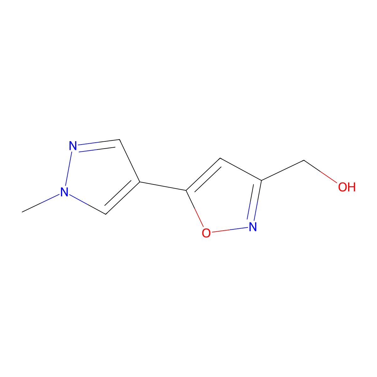 [5-(1-Methyl-1H-pyrazol-4-yl)isoxazol-3-yl]methanol molecular structure, CAS 1007539-80-1