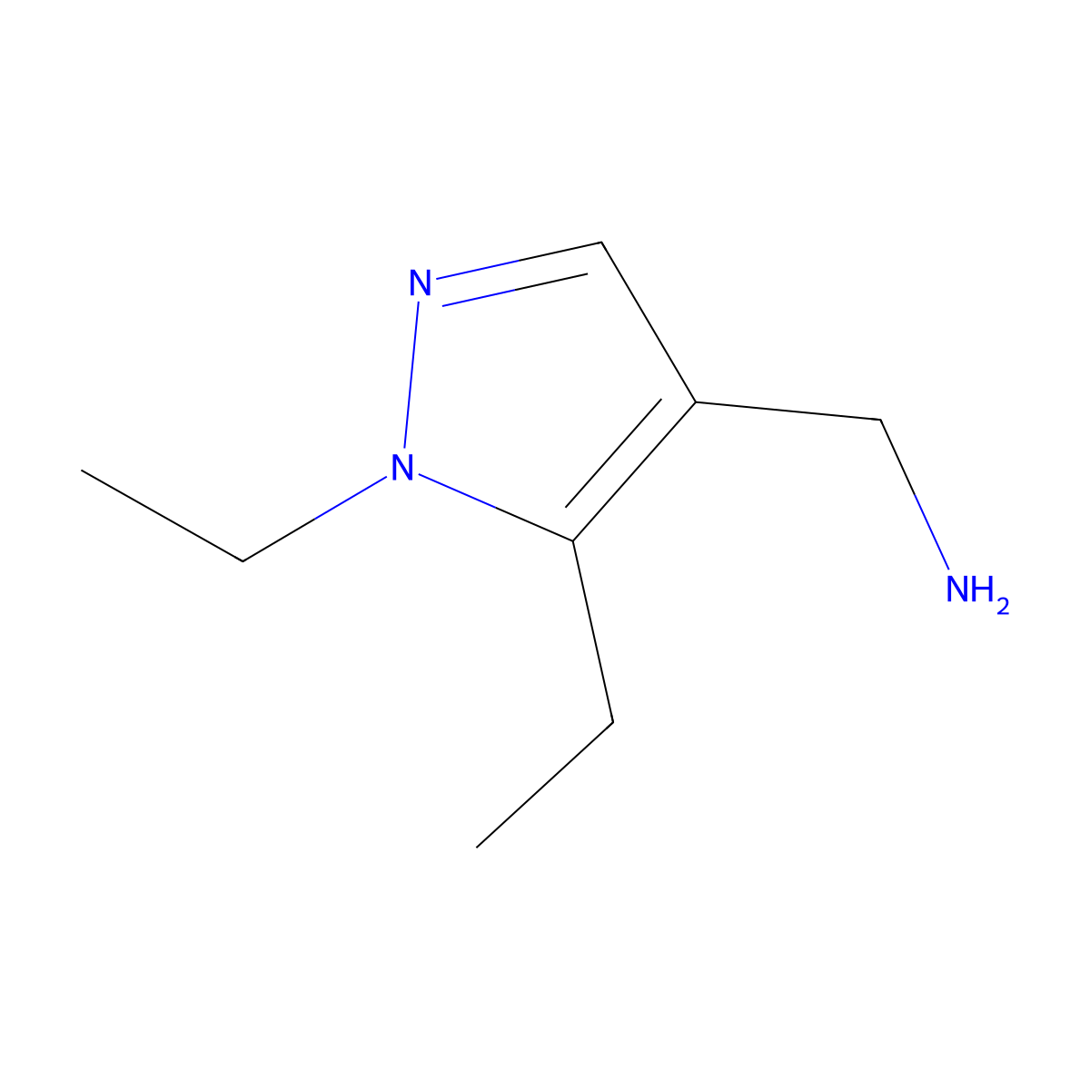 (1,5-Diethylpyrazol-4-yl)methylamine molecular structure, CAS 1007540-87-5