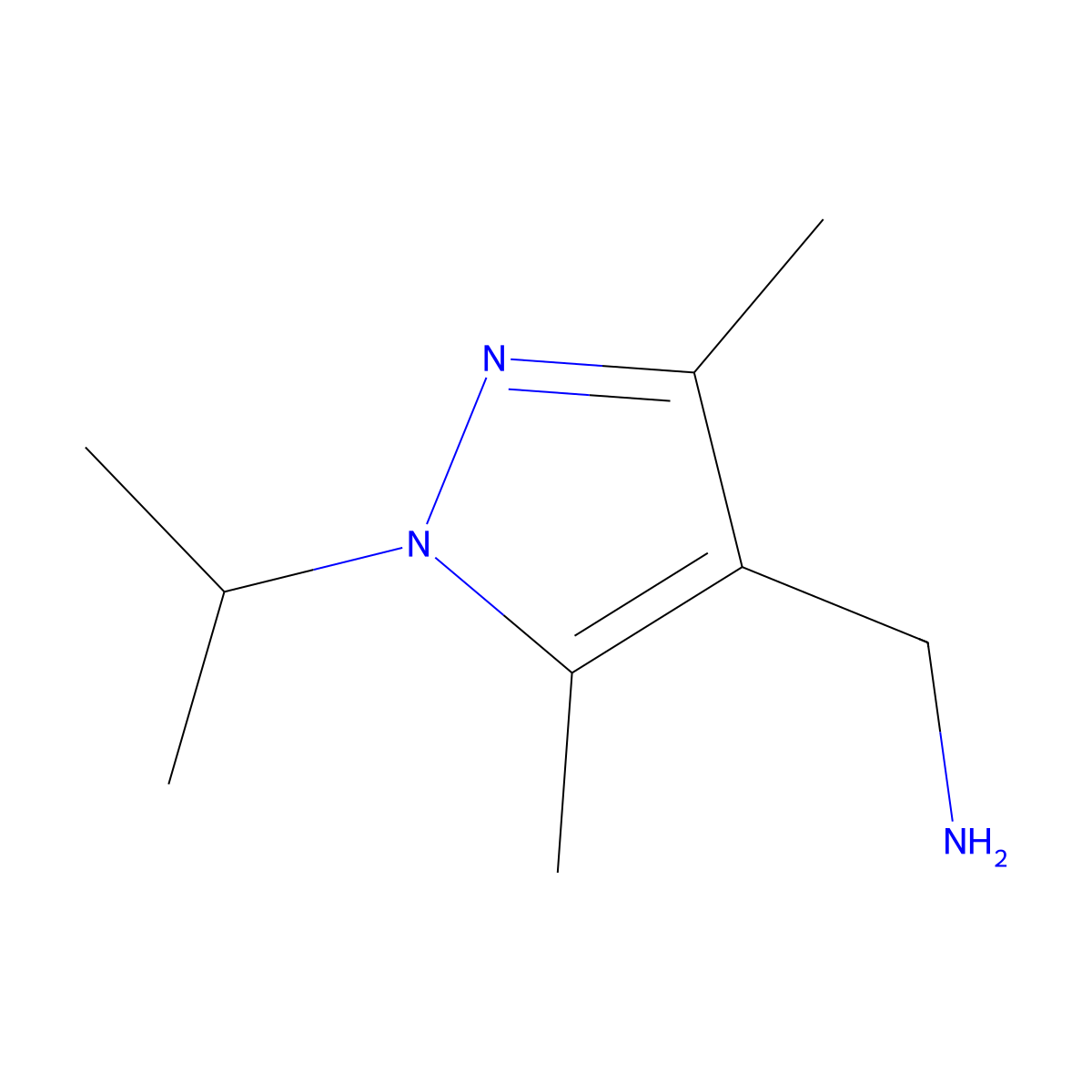 [(1-Isopropyl-3,5-dimethyl-1H-pyrazol-4-yl)methyl]amine molecular structure, CAS 1007540-98-8