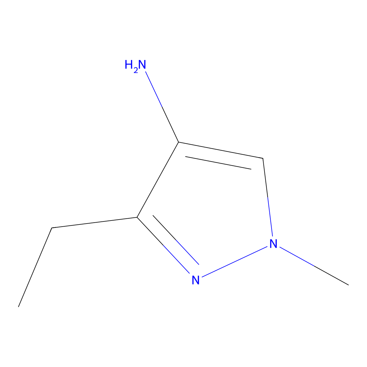 3-ethyl-1-methyl-1H-pyrazol-4-amine molecular structure, CAS 1007541-11-8