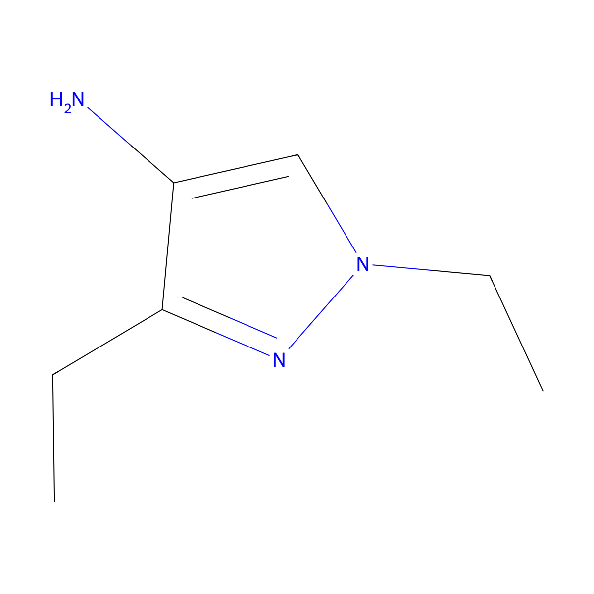 1,3-diethyl-1H-pyrazol-4-amine molecular structure, CAS 1007541-19-6