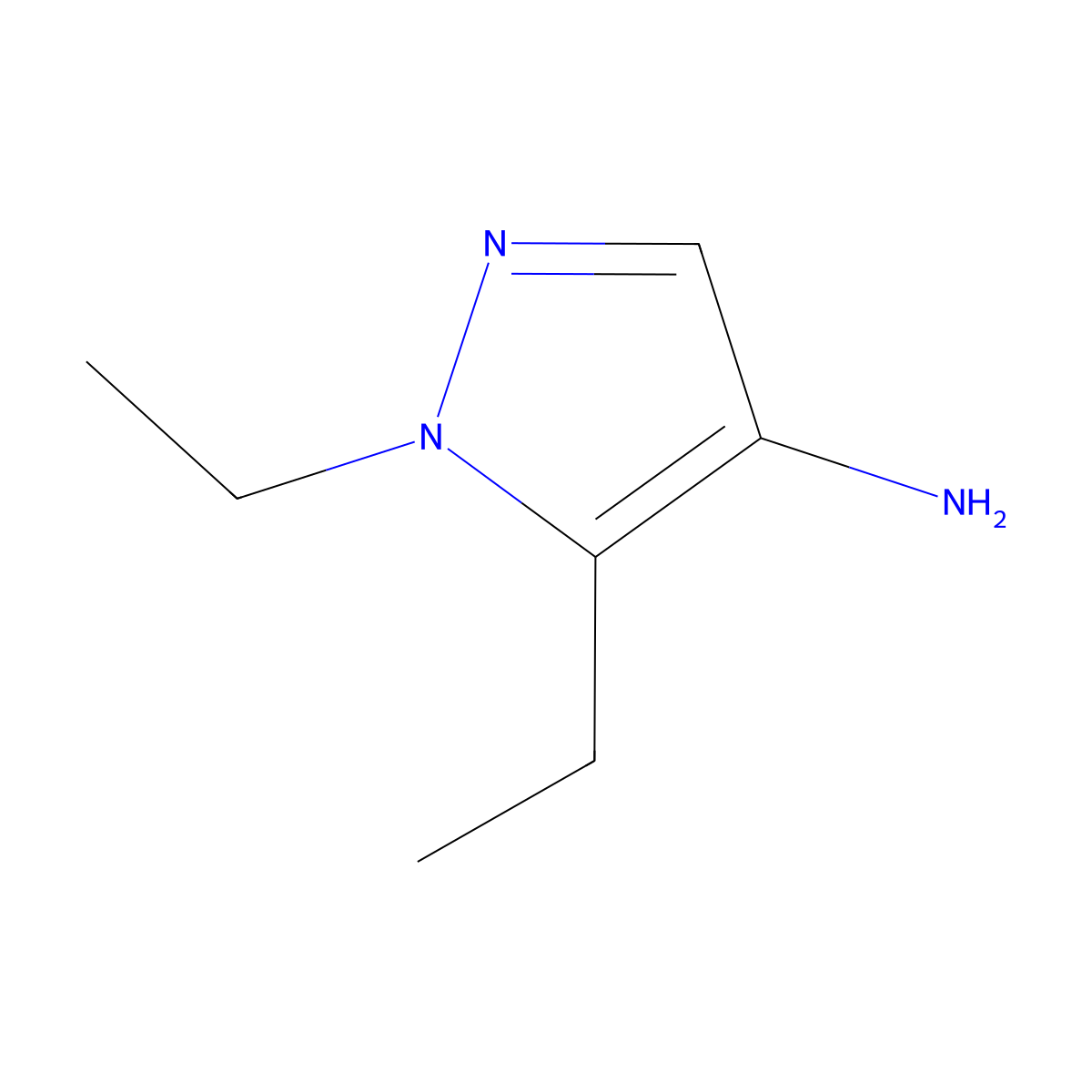 1,5-diethyl-1H-pyrazol-4-amine molecular structure, CAS 1007541-23-2