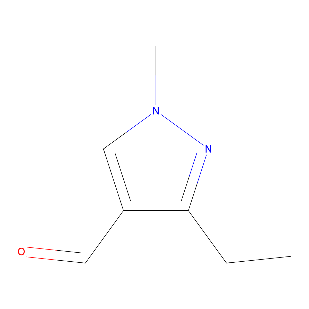 3-ethyl-1-methyl-1H-pyrazole-4-carbaldehyde molecular structure, CAS 1007541-41-4