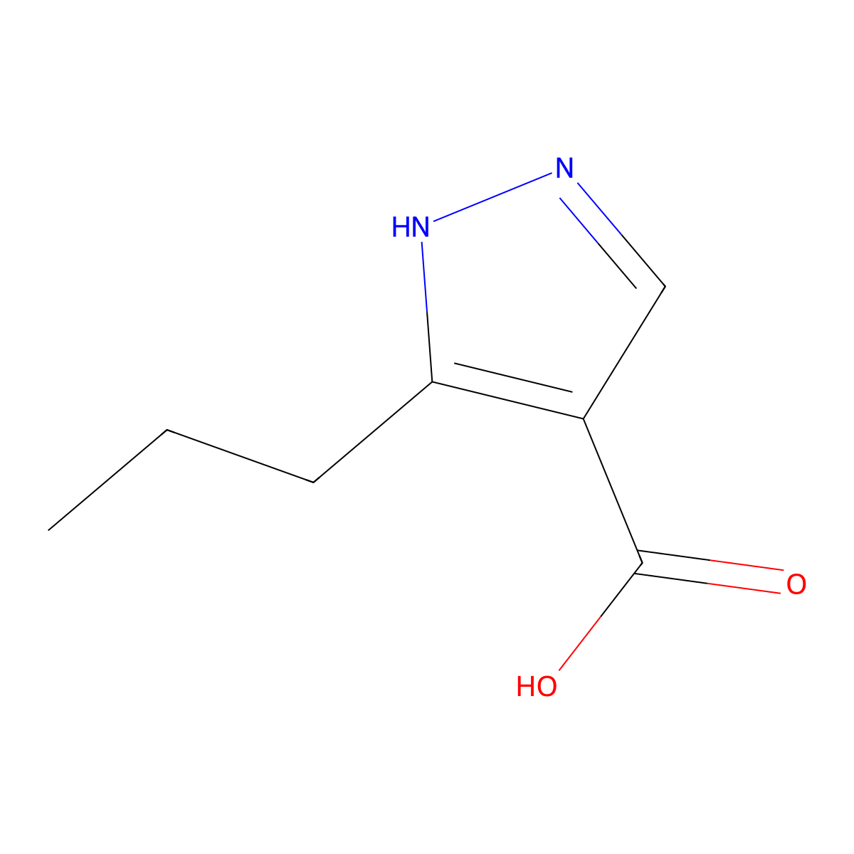5-propyl-1H-pyrazole-4-carboxylic acid molecular structure, CAS 1007541-75-4