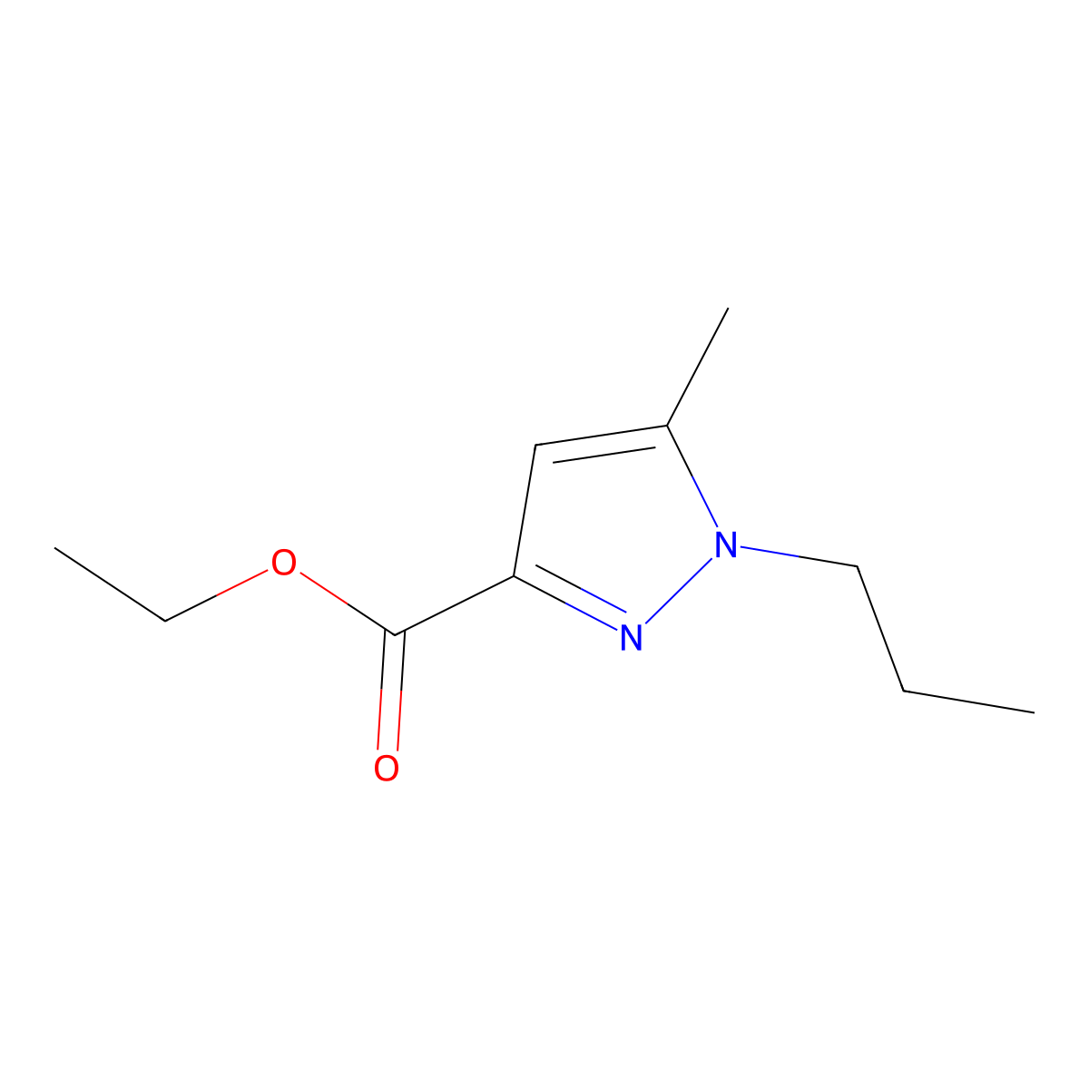 Ethyl 5-methyl-1-propyl-1H-pyrazole-3-carboxylate molecular structure, CAS 1007541-78-7