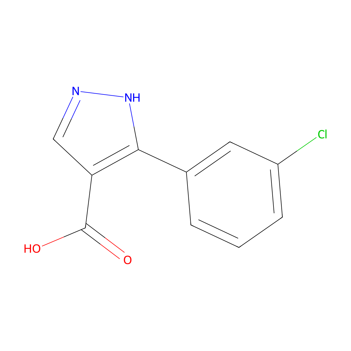 3-(3-Chlorophenyl)-1H-pyrazole-4-carboxylic acid molecular structure, CAS 1007541-81-2