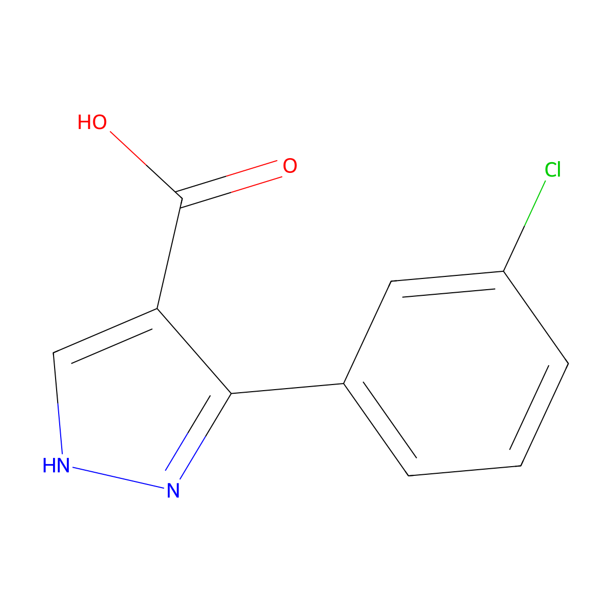 3-(3-Chlorophenyl)-1H-pyrazole-4-carboxylic acid molecular structure, CAS 1007541-81-2