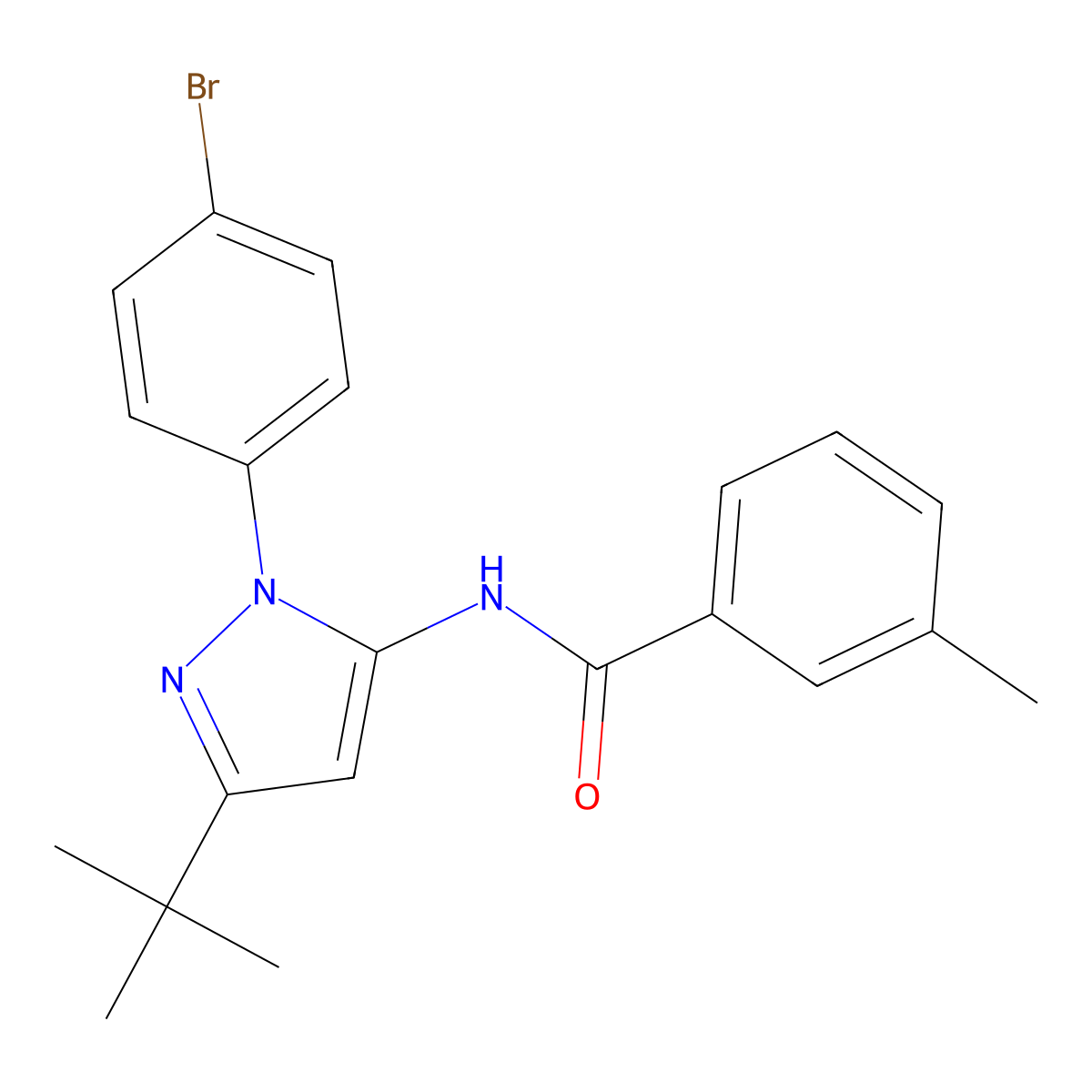N~1~-[1-(4-bromophenyl)-3-(tert-butyl)-1H-pyrazol-5-yl]-3-methylbenzamide molecular structure, CAS 1007541-82-3