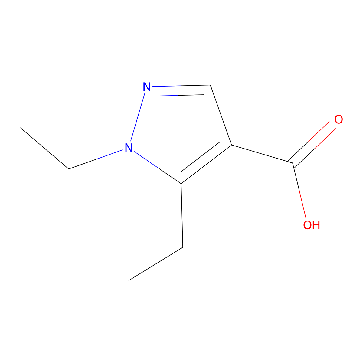 1,5-diethyl-1H-pyrazole-4-carboxylic acid molecular structure, CAS 1007541-98-1