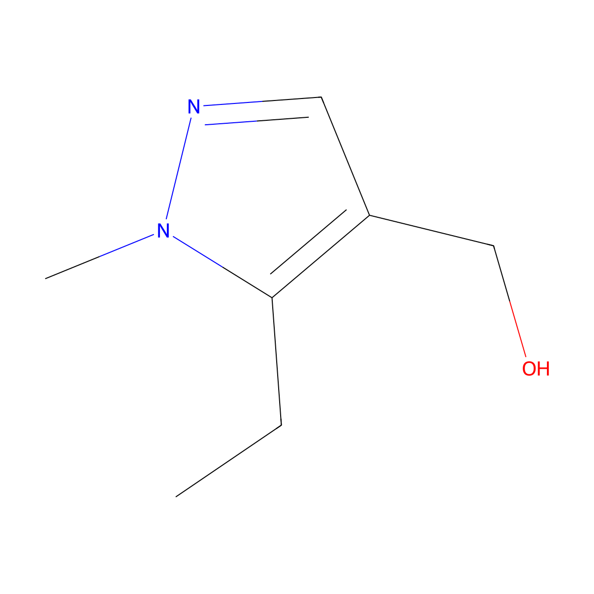 (5-ethyl-1-methyl-1H-pyrazol-4-yl)methanol molecular structure, CAS 1007542-05-3