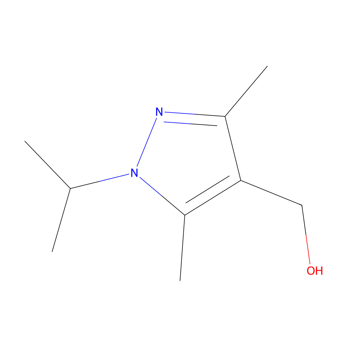 (1-Isopropyl-3,5-dimethyl-1H-pyrazol-4-yl)methanol molecular structure, CAS 1007542-28-0