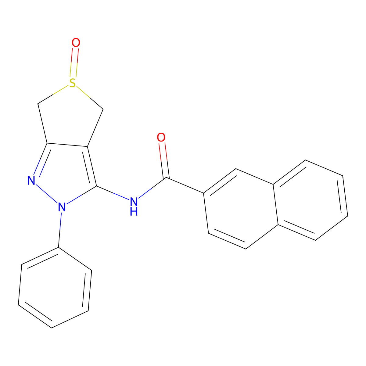 N-(5-oxo-2-phenyl-4,6-dihydrothieno[3,4-c]pyrazol-3-yl)naphthalene-2-carboxamide molecular structure, CAS 1007549-64-5