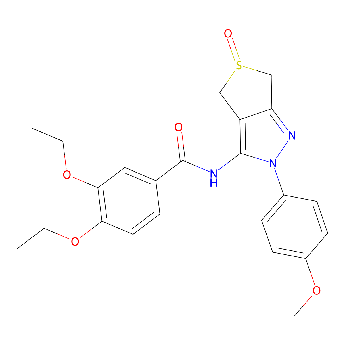 3,4-diethoxy-N-(2-(4-methoxyphenyl)-5-oxido-4,6-dihydro-2H-thieno[3,4-c]pyrazol-3-yl)benzamide molecular structure, CAS 1007550-65-3