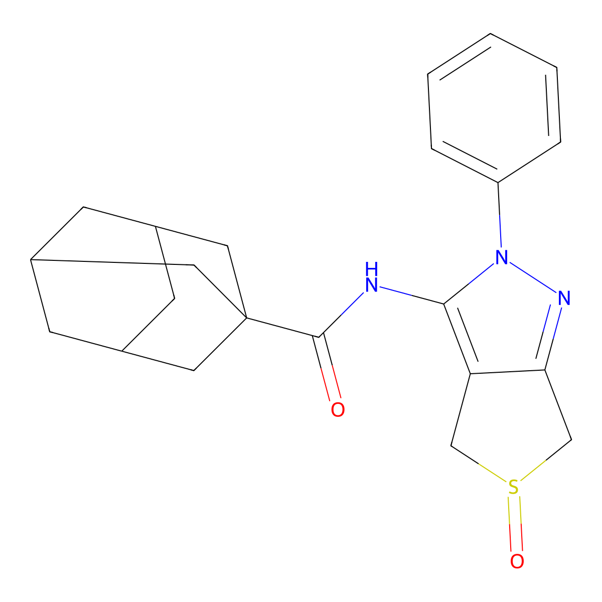 N-(5-oxo-2-phenyl-4,6-dihydrothieno[3,4-c]pyrazol-3-yl)adamantane-1-carboxamide molecular structure, CAS 1007550-71-1