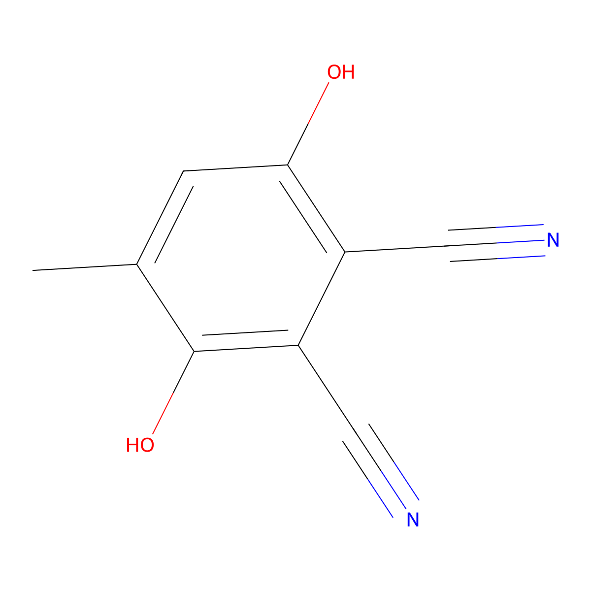 3,6-Dihydroxy-4-methylbenzene-1,2-dicarbonitrile molecular structure, CAS 100756-77-2
