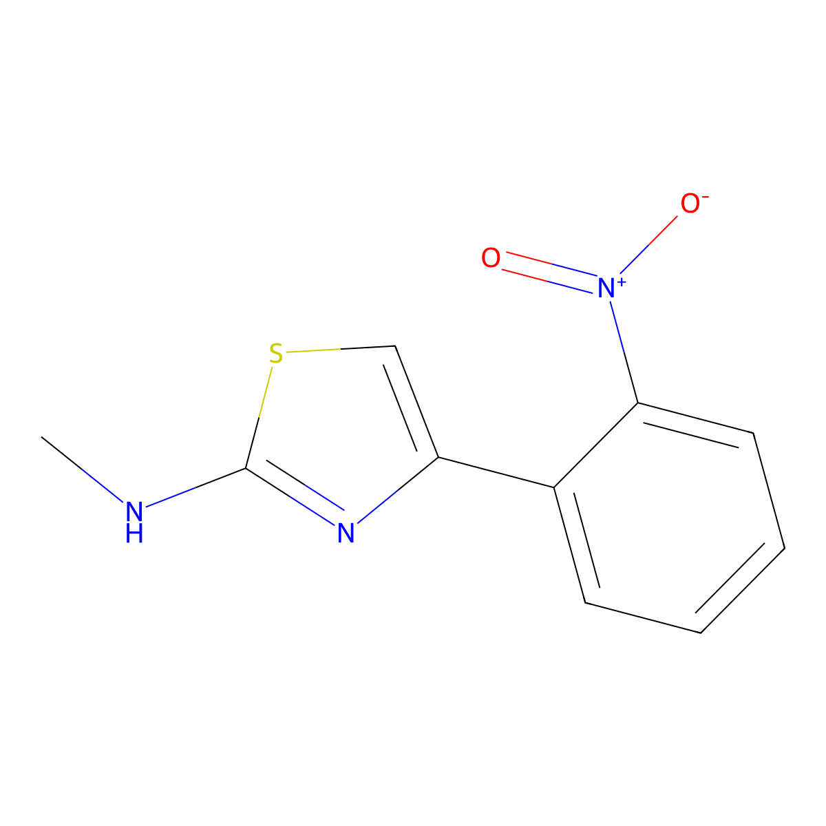 N-methyl-4-(2-nitrophenyl)-1,3-thiazol-2-amine molecular structure, CAS 1007563-29-2