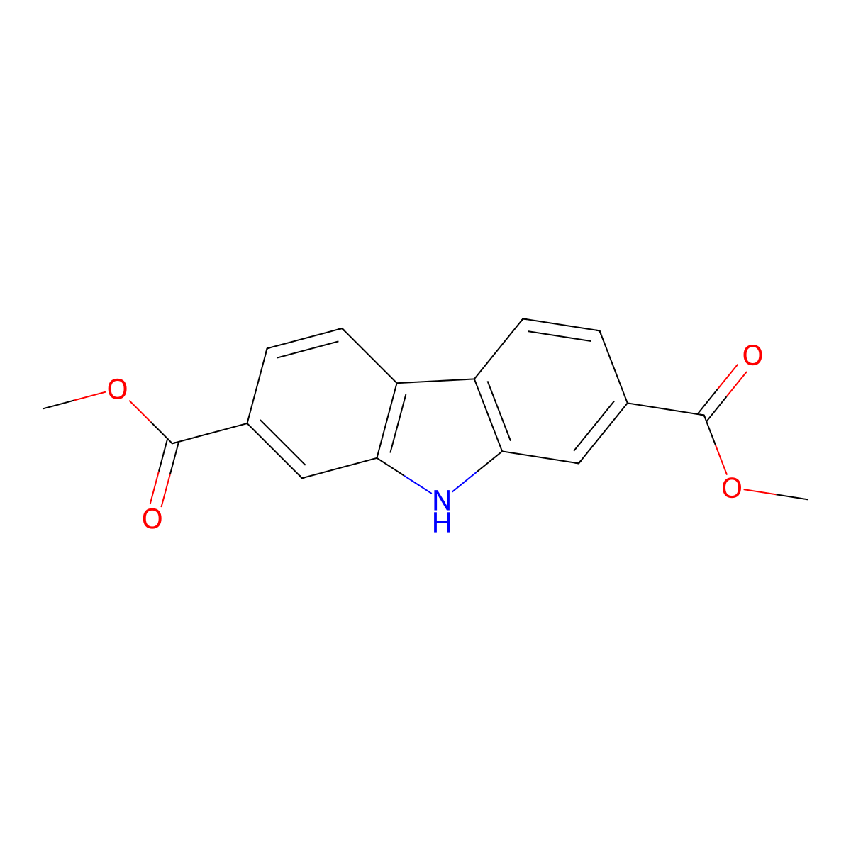 dimethyl 9H-carbazole-2,7-dicarboxylate molecular structure, CAS 1007567-80-7