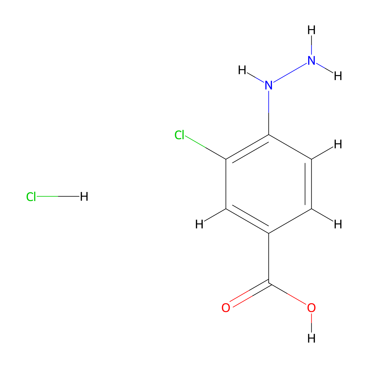 3-Chloro-4-hydrazinylbenzoic acid hydrochloride molecular structure, CAS 1007568-40-2